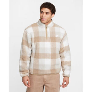 Nike Club Fleece Winterized Half-Zip Men’s Large Brown / Beige FZ0896-247 NWT